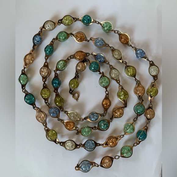 🔸Vintage Necklace Crackle Glasses Beads🔸 - Picture 8 of 12
